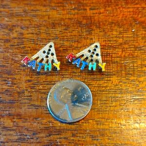 Vintage Goldtone name earrings jackets